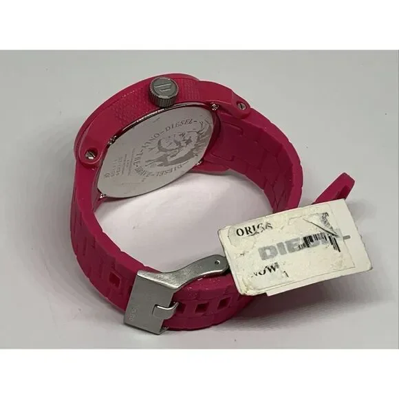 Diesel DZ1439 Unisex Pink Silicone Analog Dial Quartz Genuine Wrist Watch WFH12